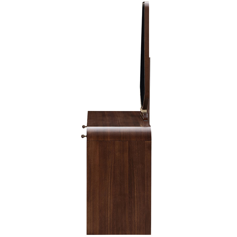 Coiffeuse Houston avec miroir et fauteuil - Noyer