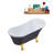 55" Streamline Clawfoot Soaking Acrylic Bathtub With Drain, Clawfeet, and Bamboo Tray-90730277-76223131