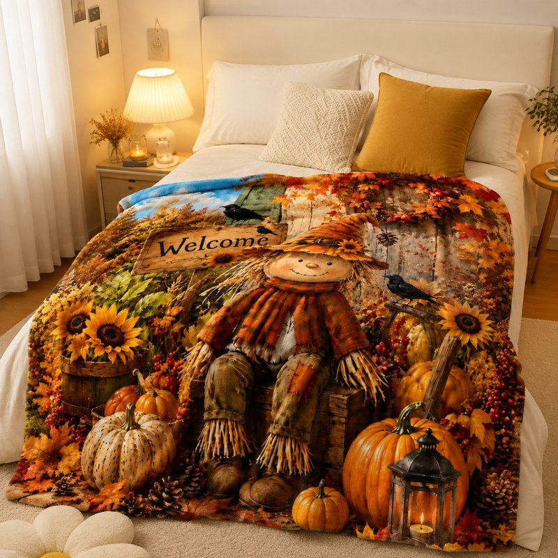 Jeté douillet Cozy Scarecrow Welcome, Standard Throw(W50"×60L")