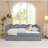 Cozy Gingham Daybed With Trundle Twin Size Sofa Bed No Box Spring Needed, With USB Port And Adorable Wave Shaped, Linen Fabric, Navy-1227097539