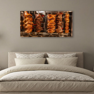 Canvas Wall Art Barbecue typical brazilian churrasco Wall Decor for Living Room Bathroom Bedroom Office 20"H x 40"W Art Paintings, Ready to Hang