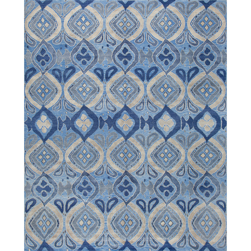 Bali Geometric Area Rug in Blue, Rectangle 13' x 18'