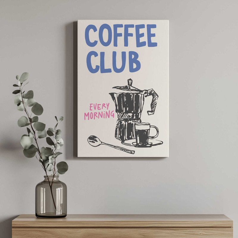 «Coffee Club» par Garima Dhawan, impression sur toile, H 16 po x l 12 po, Toile tendue, Ne s’applique pas