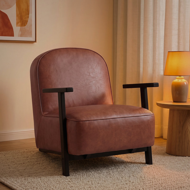 Fauteuil d'appoint rembourré 27,8 po pour le salon, Brun