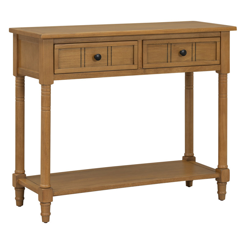 Console Trexm Daisy Series avec deux tiroirs et une tablette inférieure (naturel), Naturel