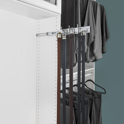 Rev-A-Shelf 14" Sliding Belt Rack for Custom Closet Systems, Chrome, BRC-14CR