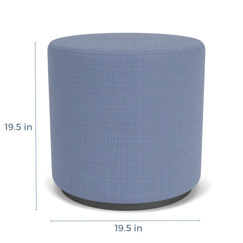 Repose-pieds Darsey, Chambray bleu marine clair, Noir