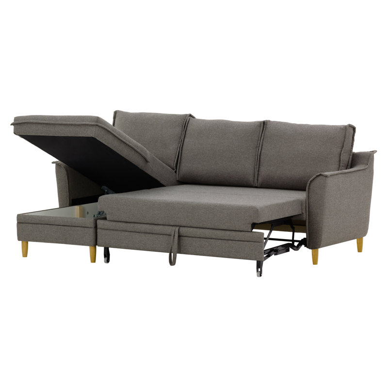Benny 4 Seater Sofa Bed, Left Hand Facing, Dark Grey