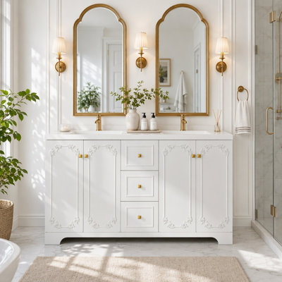 60" Bathroom Vanity with Resin Basin Top