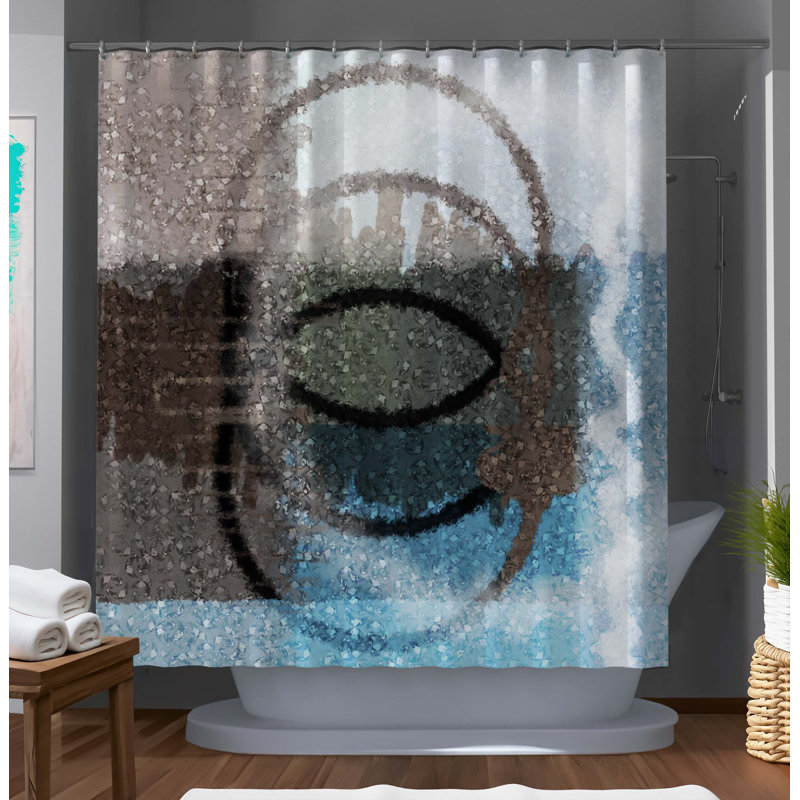 Rideau de douche à motif abstrait Lalise