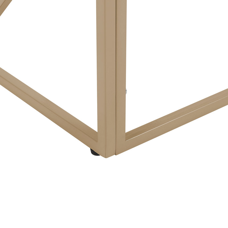 Marquise Glass Top Frame End Table, Gold