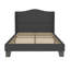 Cadre de lit Lit plateforme en chenille avec tête de lit à oreilles de 51 po de hauteur, tissu doux chenille, lit plateforme de style simple rétro sans sommier, assemblage facile, noir-770002224