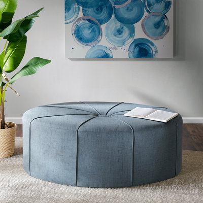 Tissu bleu 48 po: mobilier de salon essentiel, base en bois franc massif 48 po pour la vie moderne: structure en tissu, bois et contreplaqué