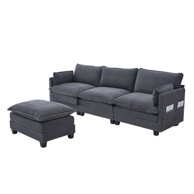 103” Comfy Cloud Couch Sectional Sofa With Storage
