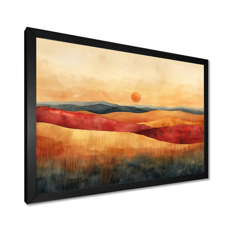 Chea - salon d'art mural campagne, H 12 po x l 20 po, Cadre simple noir, bois massif