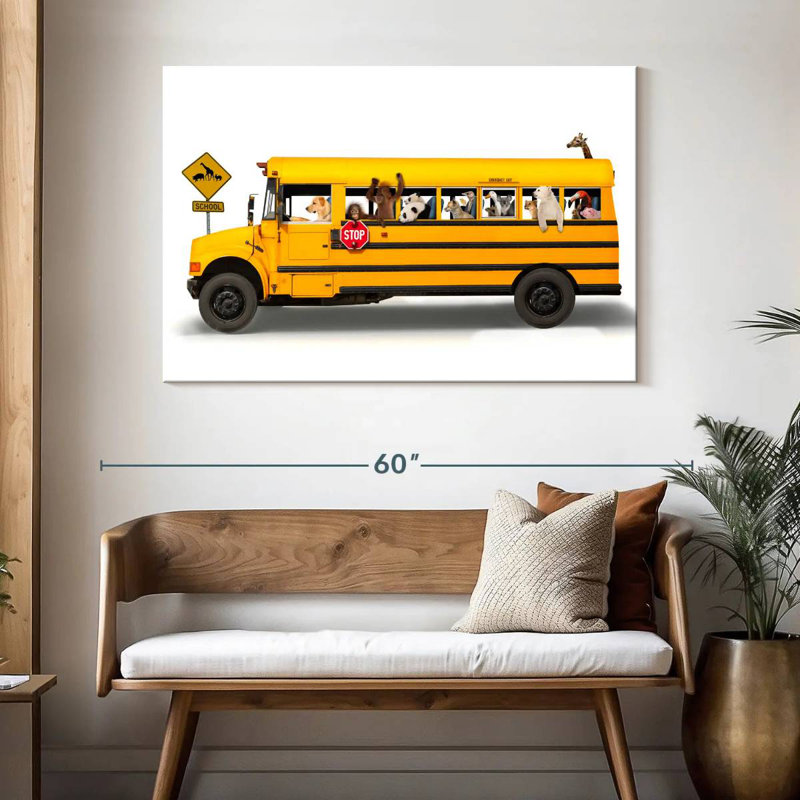 School Bus, 32" H x 48" W