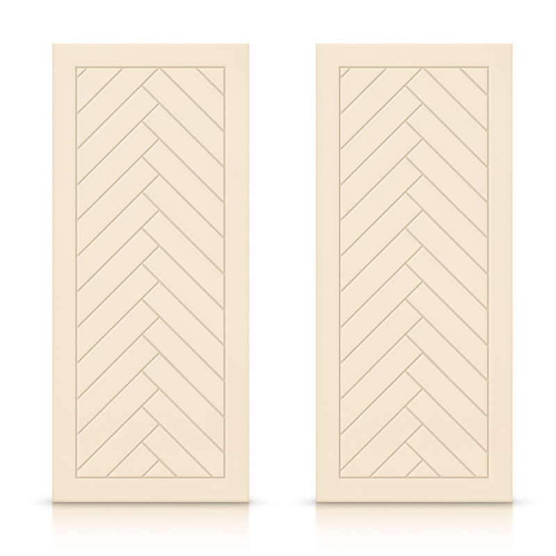 Portes de placard coulissantes à panneaux, Beige, 84 po x 96 po