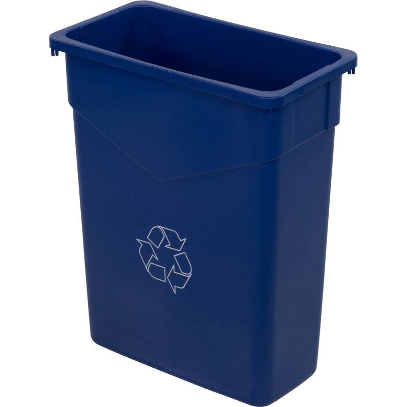 TrimLine™ Plastic Open Outdoor Trash & Recycling Bin - 15 Gallons, Blue, 15