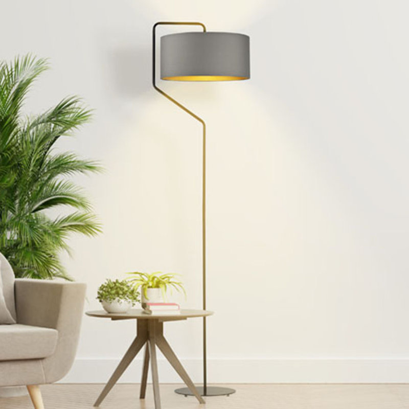 Romel 156cm Arched Floor Lamp, White, White