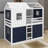 Twin Size Bunk Wood House Bed With Tent-378243068-378243058