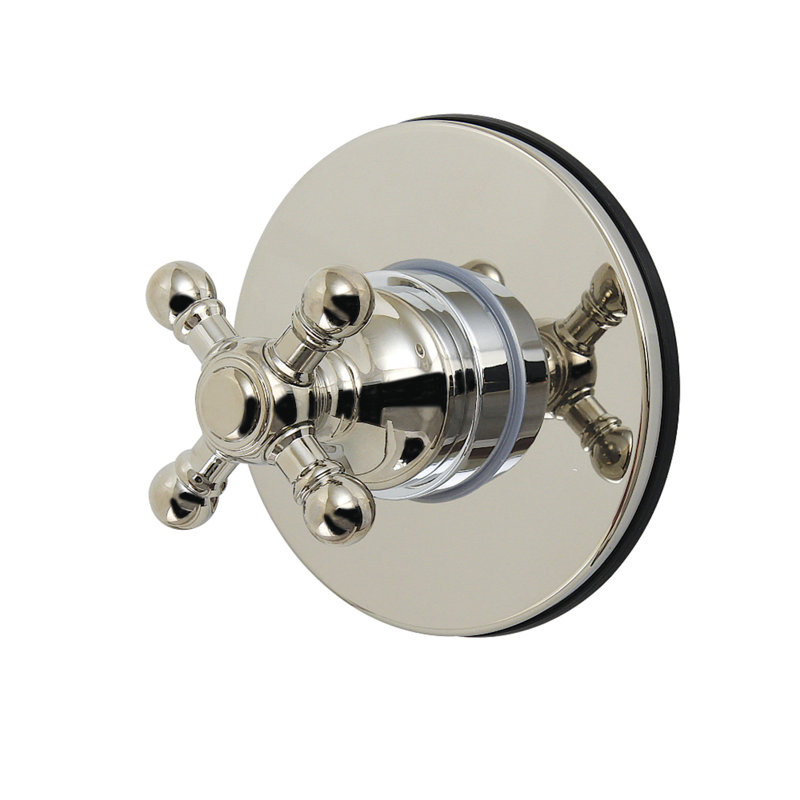 Kingston Brass Metropolitan Single-Handle Wall Mount Six-Way Diverter Valve with Trim Kit, Polished Nickel