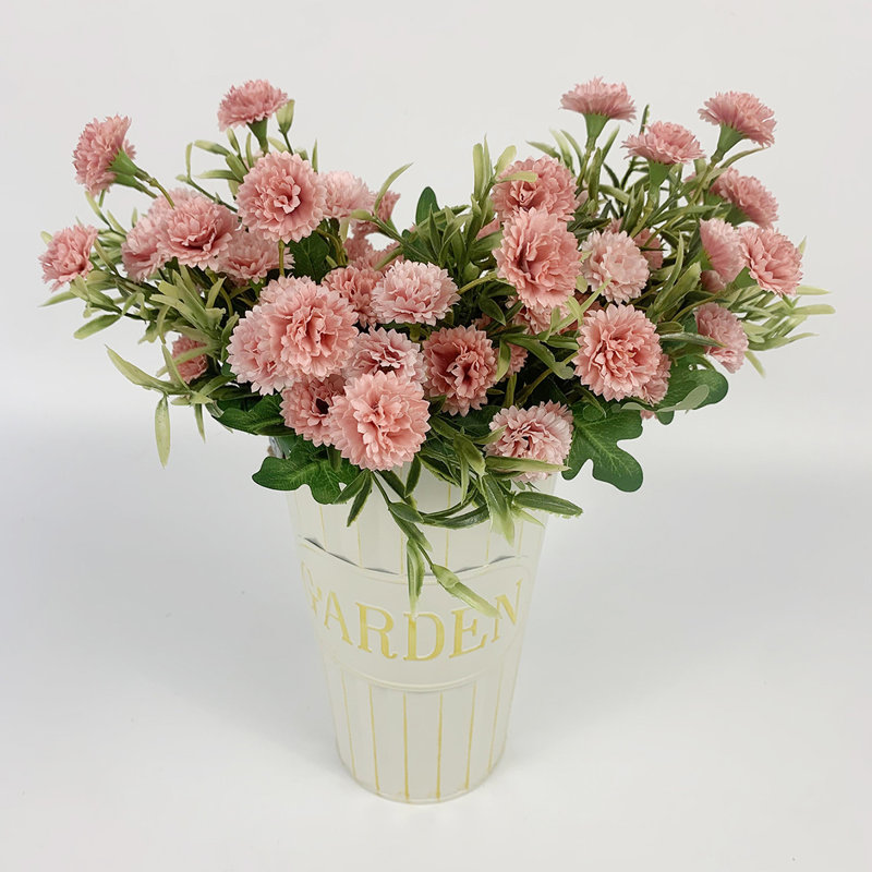 4 bouquets de petites fleurs artificielles avec œillets et fleurs d'œillets en soie pour l'extérieur, Rose