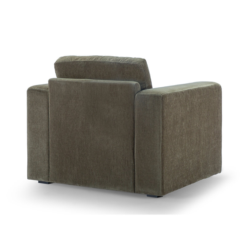 Benedict Upholstered Armchair, Olive Green Performance Chenille