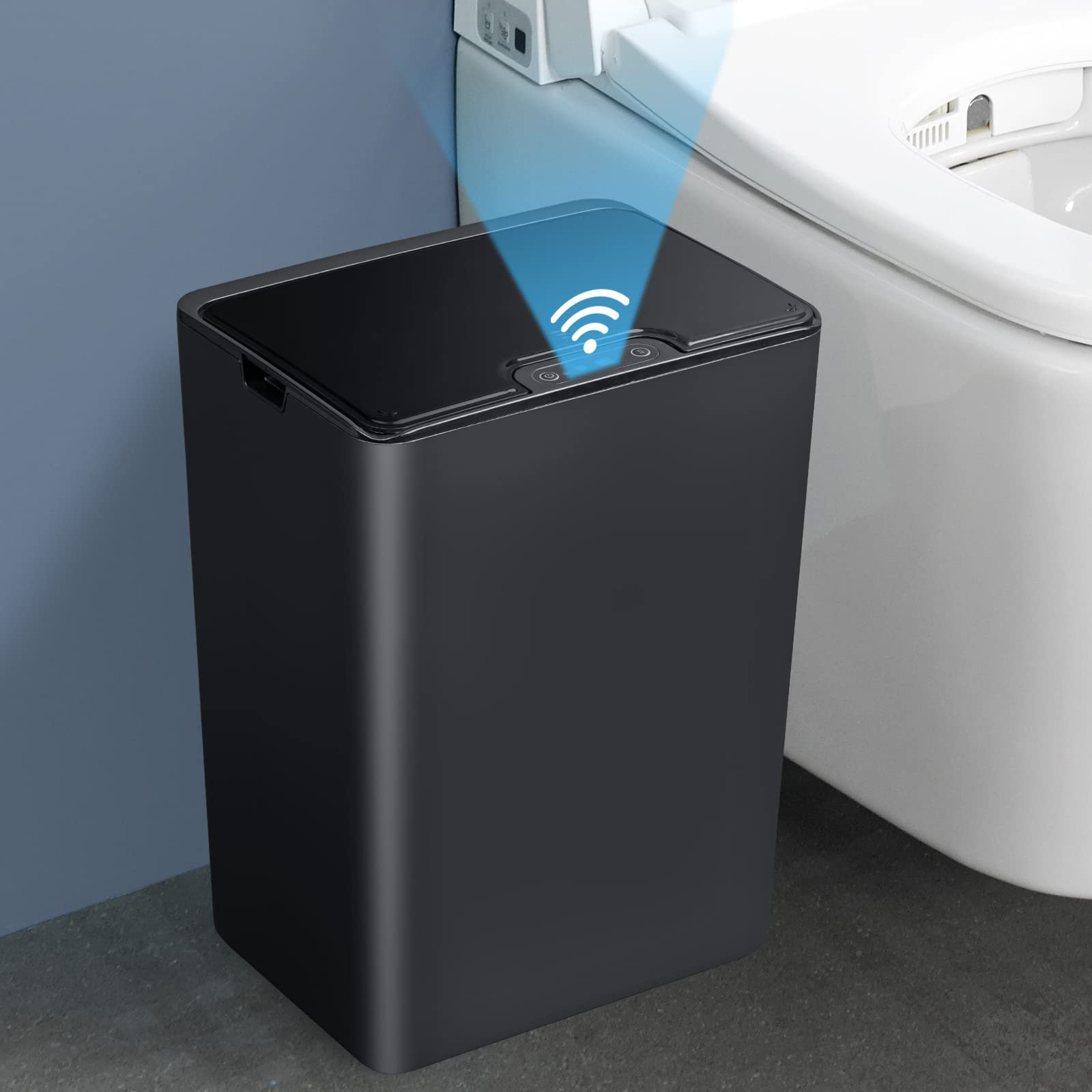 Crestone Bathroom Automatic Trash Can 3.5 Gallon Touchless Motion Sensor Small Garbage Can，Black ...