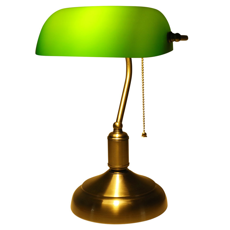 Lampe 15 po Carlesha, Nickel, Vert