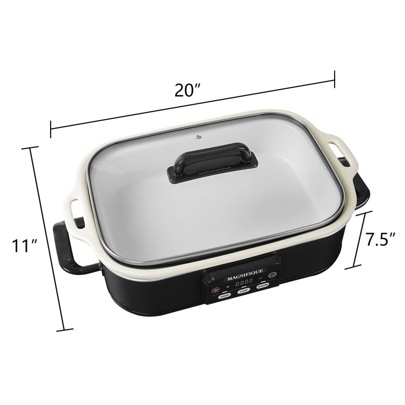 Magnifique Small 4 Quart Casserole Programmable Slow Cooker Black, Black