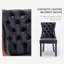 Ensemble de 4 chaises de salle à manger rembourrées en cuir et tissu noir / orange-2134824697-2134824454