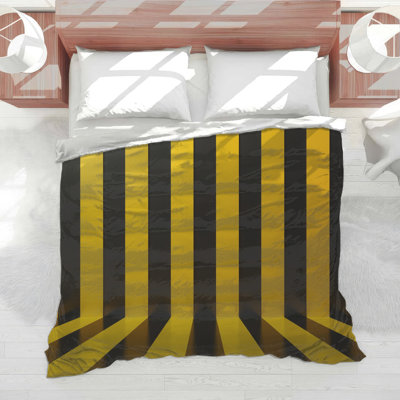 Yellow Black Stripes Comforter