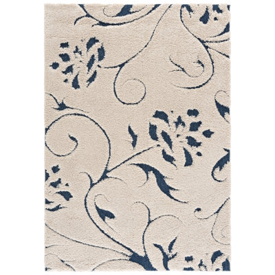 Tapis d'intérieur à motif floral à poils longs Florida