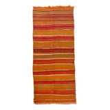 Orange Flatweave Wool Rug - 5'1" x 11'9"