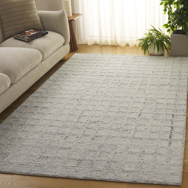 Pine 115 Hand Tufted Wool Pile Geometric Rug, Rectangle 5' x 8'