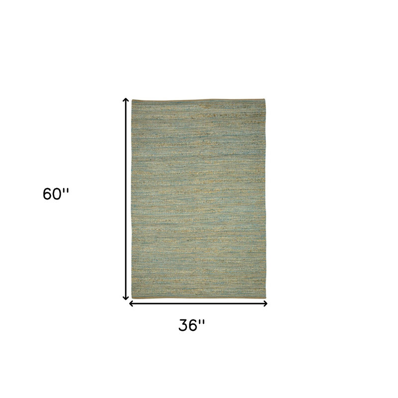 Tapis tissé à la main 3 pi x 5 pi rayé beige et brun en jute tissé à plat, Rectangulaire 3 pi x 5 pi
