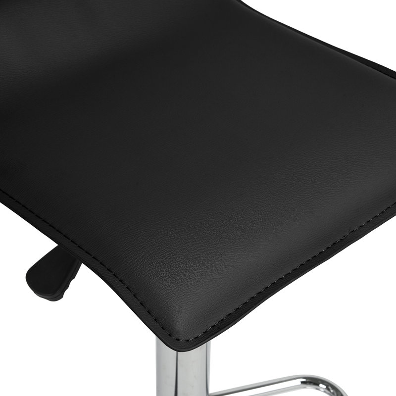 Etheredge Swivel Upholstered Adjustable Height Counter Stool with Metal Frame, Black