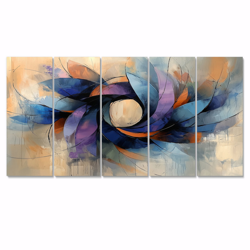 Warmley - Art mural couronne - Art mural traditionnel, toile 5 pièces, H 28 po x l 60 po