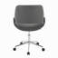 Chaise de bureau contemporaine en métal chromé et similicuir gris