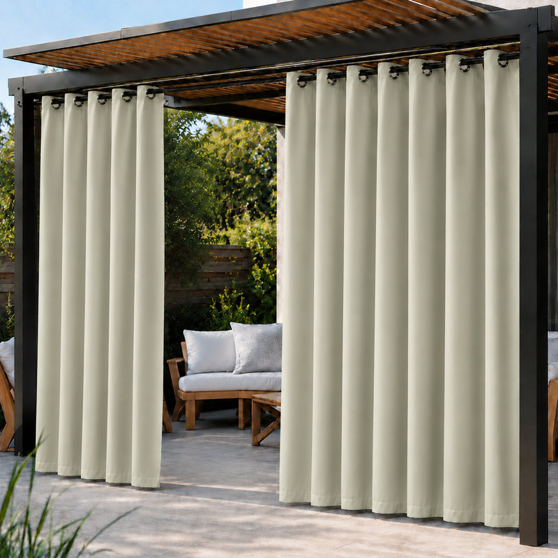 Waterproof Blackout Outdoor Curtains for Patio & Pergola – Premium Privacy & Weatherproof  - 4 Panel, 54" W x 84" L, 4