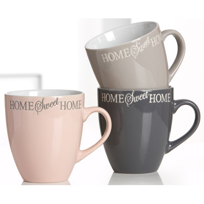 Kaffeebecher 360 ml 3-farbig sortiert, Sweet Home