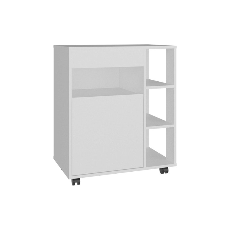 White 1-door Microwave Stand