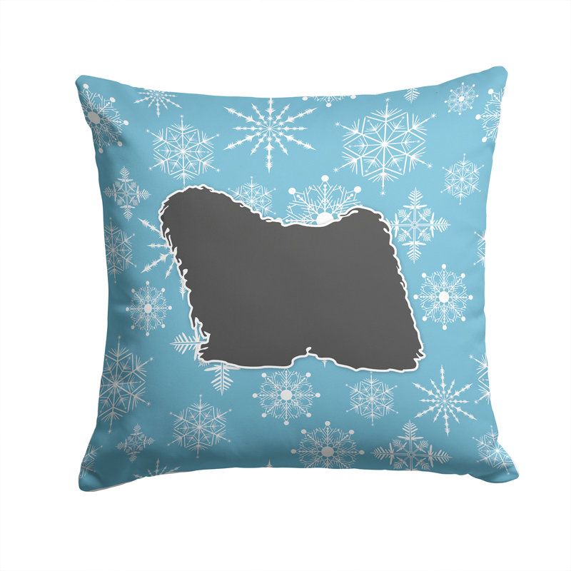 Winter Snowflakes Indoor/Outdoor Throw Pillow, 14" H x 14" W x 3" D