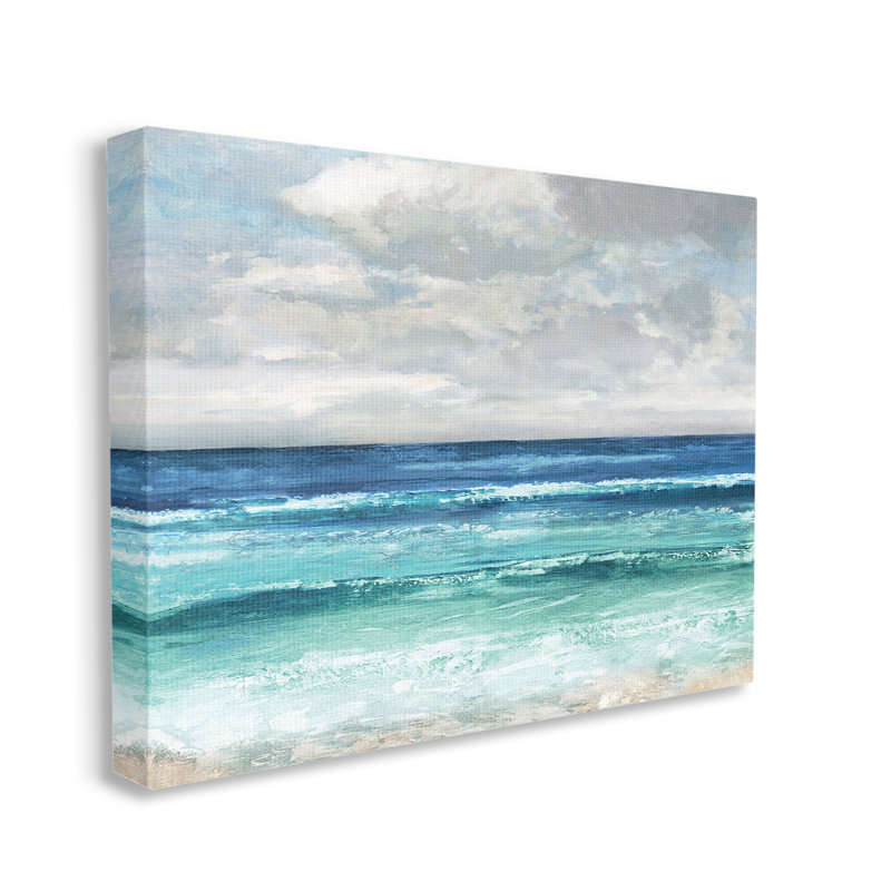 Art abstrait sur toile, "Nombres de plage abstraits" par Amber Sterling, 16" H x 20" W