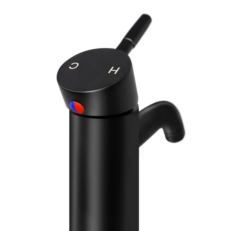 Single-handle Bathroom Faucet with Drain Assembly, Matte Black
