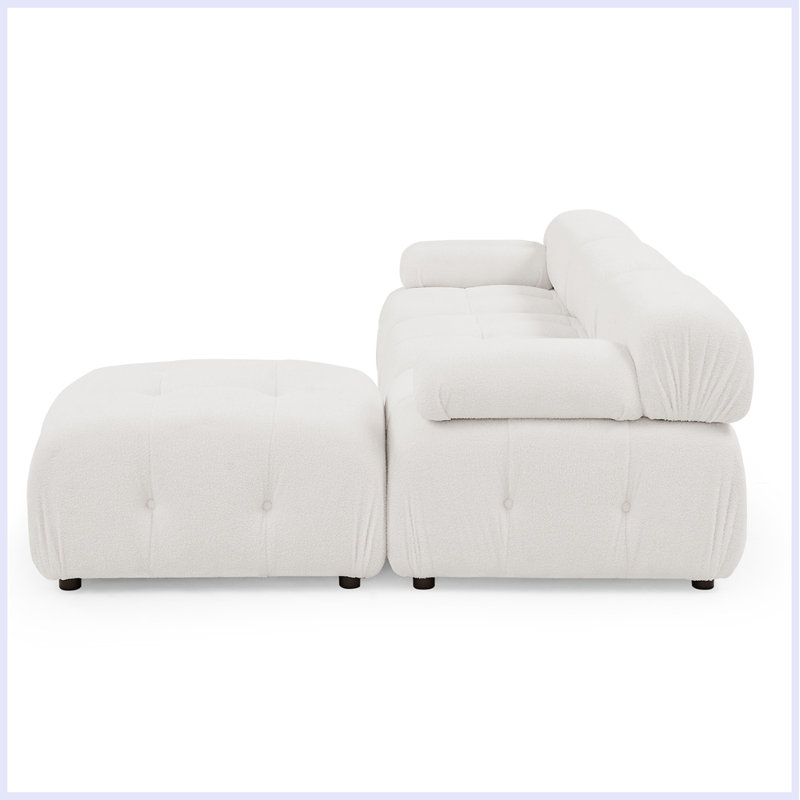 Canapé modulaire en chenille Berangaria 108,01 po, Chenille ivoire, Orienté à gauche (vu de face)
