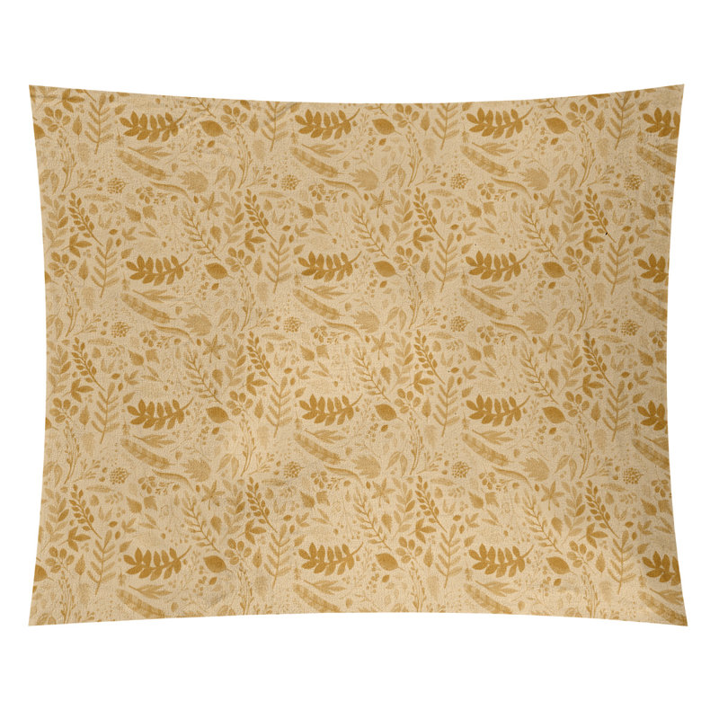 Tapisserie de noël d’automne en polyester fêtes, H 68 po x l 80 po, Jaune / Or