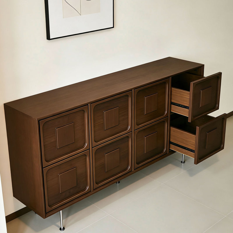 Buffet luxueux rétro de style chinois, H 33,4 po x l 53,1 po x P 17,7 po