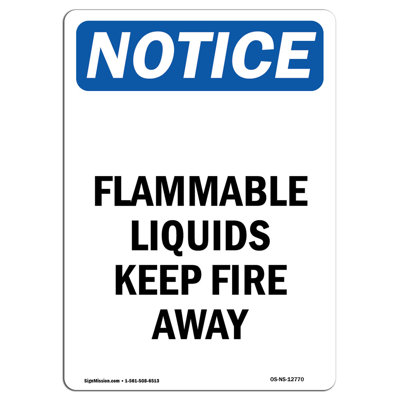 Flammable Liquids Keep Fire away Sign