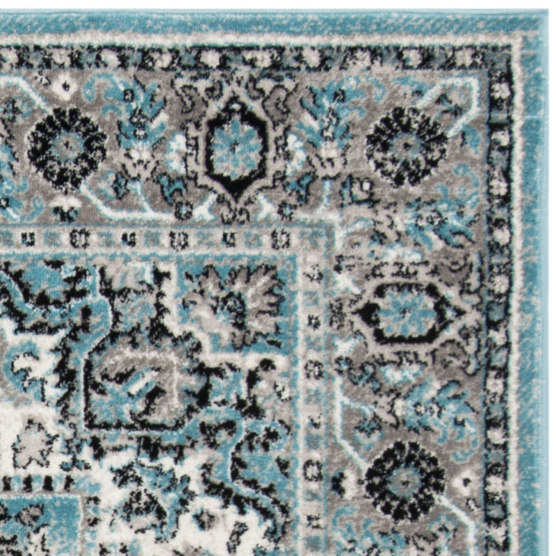 Tapis oriental bleu / ivoire Doty, Rectangle 4 pi x 6 pi